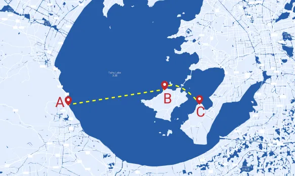 F系列电动船外机续航-V8哈希科技-太湖路径