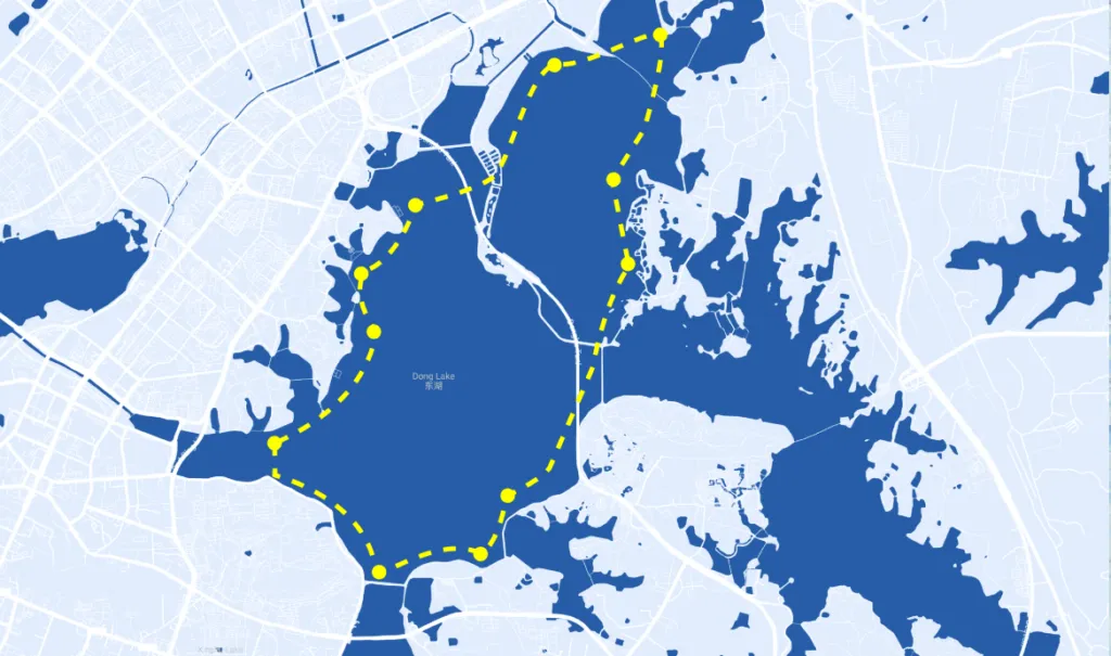 Spirit系列电动船外机续航-V8哈希科技-武汉东湖路径